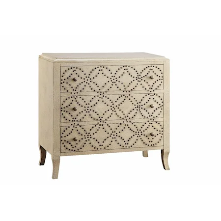 3 Drawer Chest with Nailhead Detail